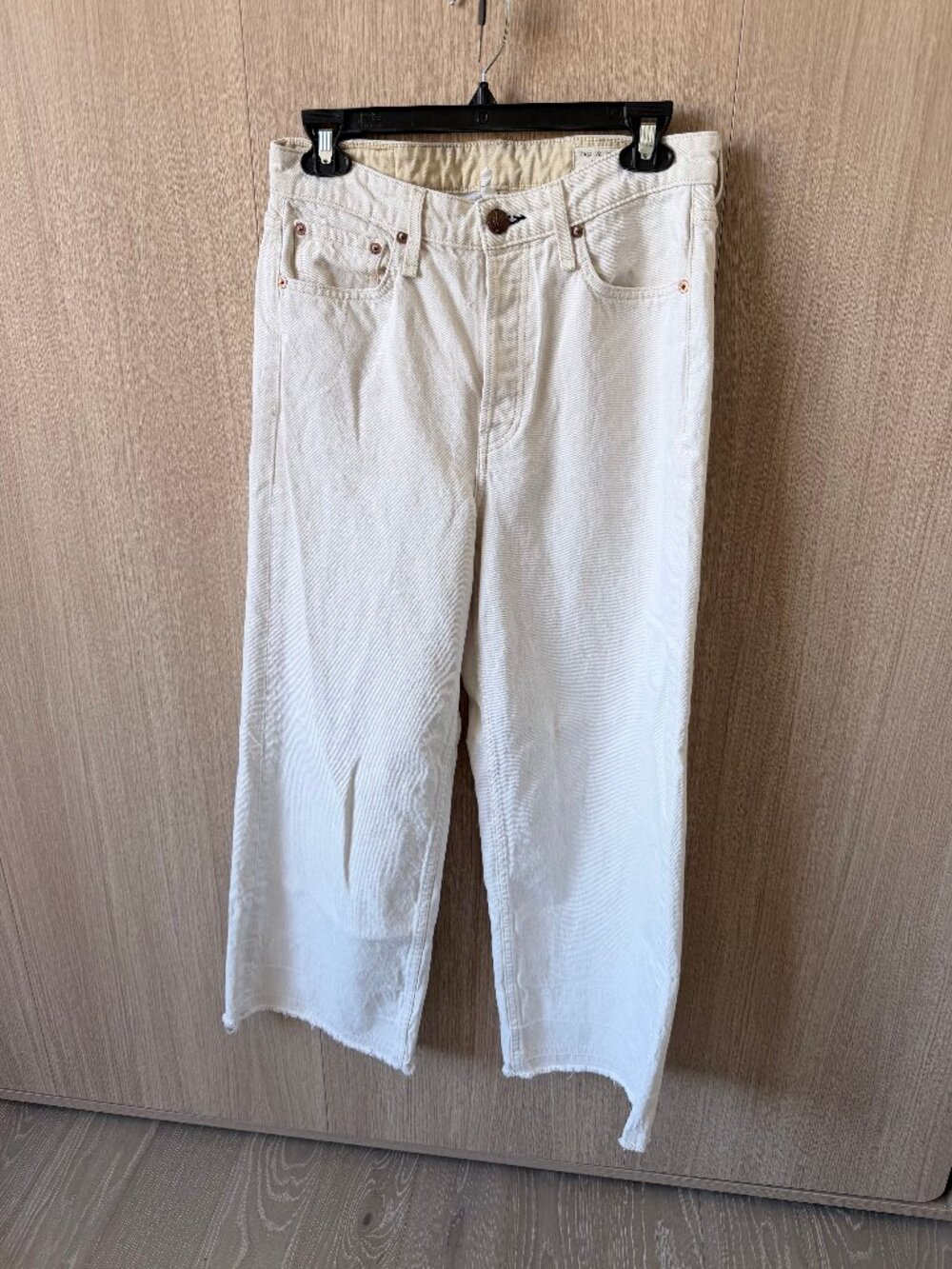 Rag & Bone Maya High Rise Ankle Wide Leg Jeans Ecru Size 28 - Picture 7 of 8